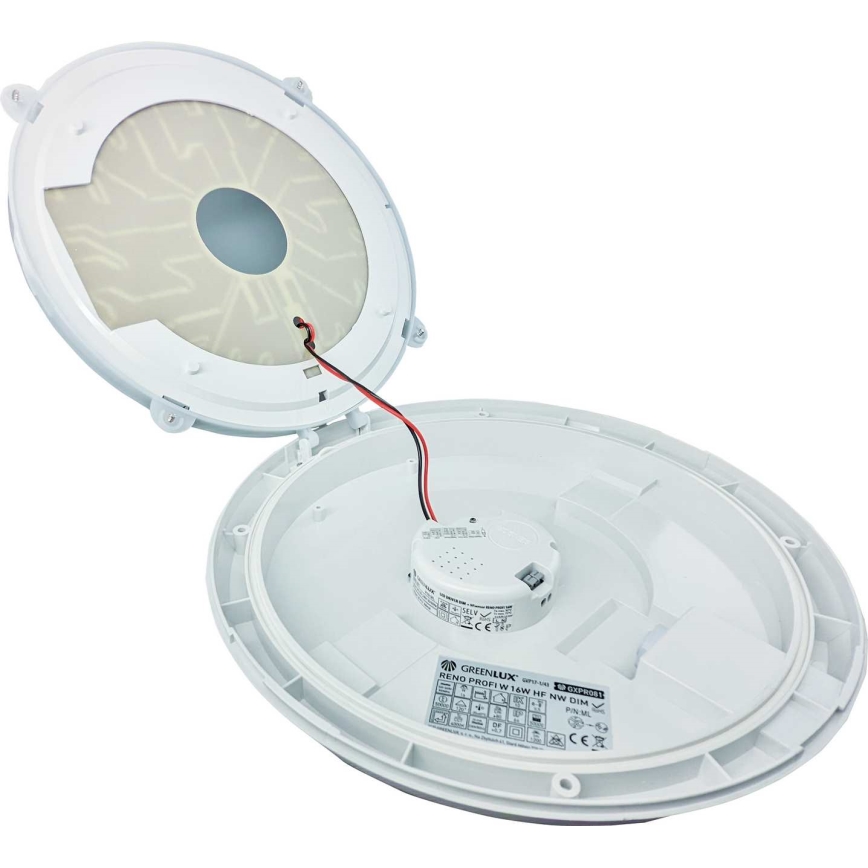 LED Zunanja stropna svetilka s senzorjem RENO LED/16W/230V IP66 bela