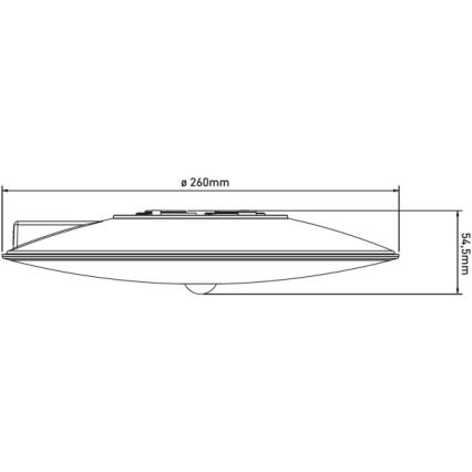 LED zunanja stropna svetilka s senzorjem VISTA LED/15W/230V, Ø 26 cm, IP54, bela
