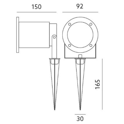 LED Zunanja svetilka BLAKE 2 GU10/4W/230V IP65