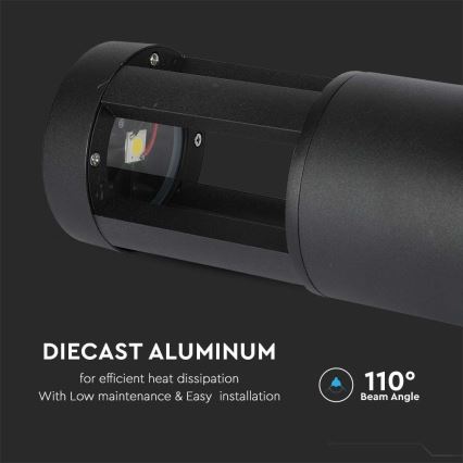 LED Zunanja svetilka LED/10W/230V 25cm 6400K IP65 črna