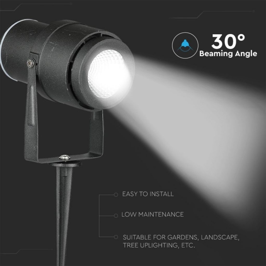 LED Zunanja svetilka LED/12W/100-240V IP65 črna - zelena svetloba