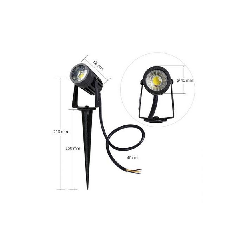 LED Zunanja svetilka LED/3W/230V 2800K IP67 črna