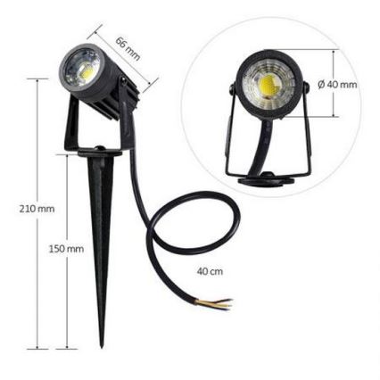 LED Zunanja svetilka LED/3W/230V 4000K IP67 črna