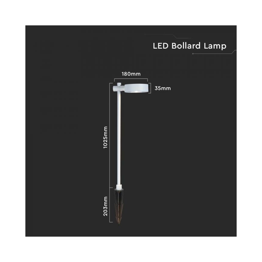 LED Zunanja svetilka LED/7W/230V 3000K IP65 bela 102 cm