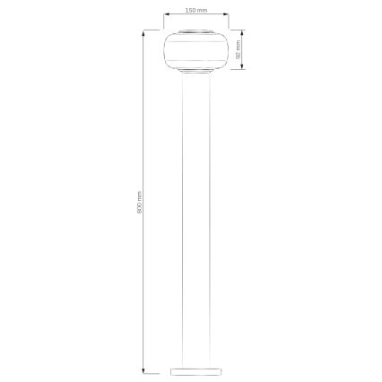 LED Zunanja svetilka MALAGA LED/12W/230V 80 cm IP44 črna