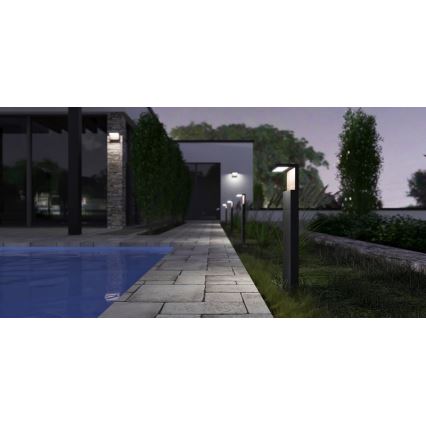 LED Zunanja svetilka NATURA LED/12W/230V 4000K 60 cm IP65 rjava/antracit