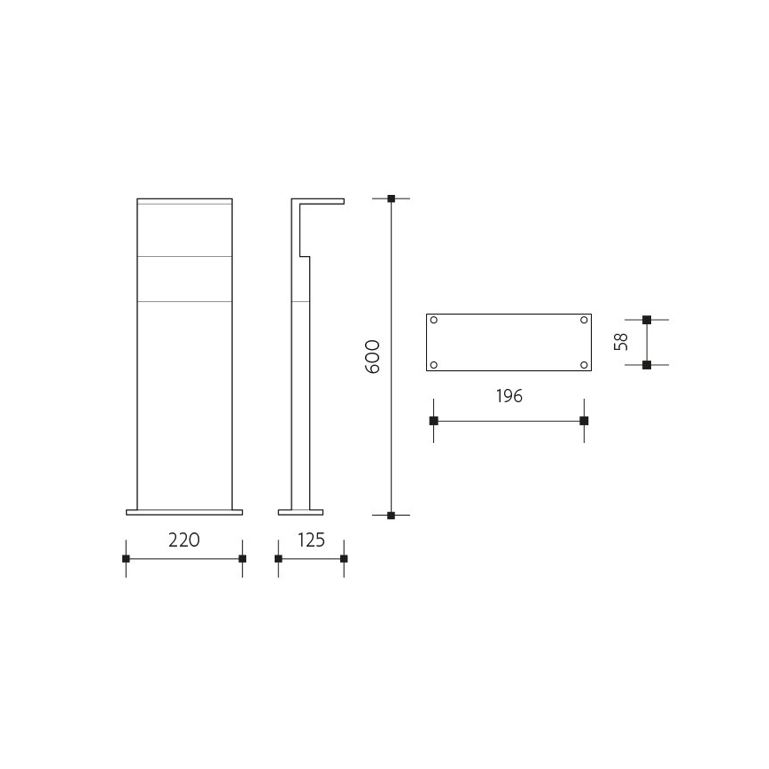 LED Zunanja svetilka NATURA LED/12W/230V 4000K 60 cm IP65 rjava/antracit