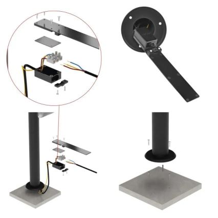 LED Zunanja svetilka NIKA LED/12,5W/230V IP44 80 cm