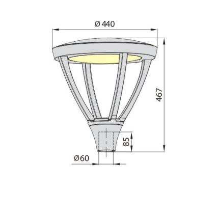 LED Zunanja svetilka PARK PLUS LED/60W/230V 4000K