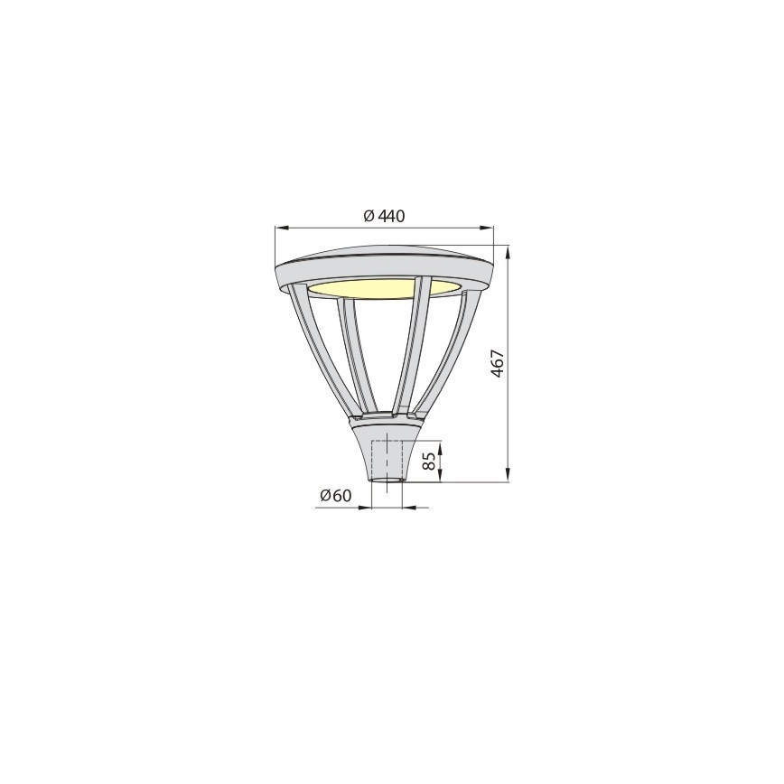LED Zunanja svetilka PARK PLUS LED/60W/230V 4000K
