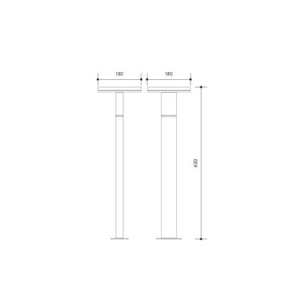 LED Zunanja svetilka s senzorjem BARI LED/10W/230V 4000K 60 cm IP54 antracit