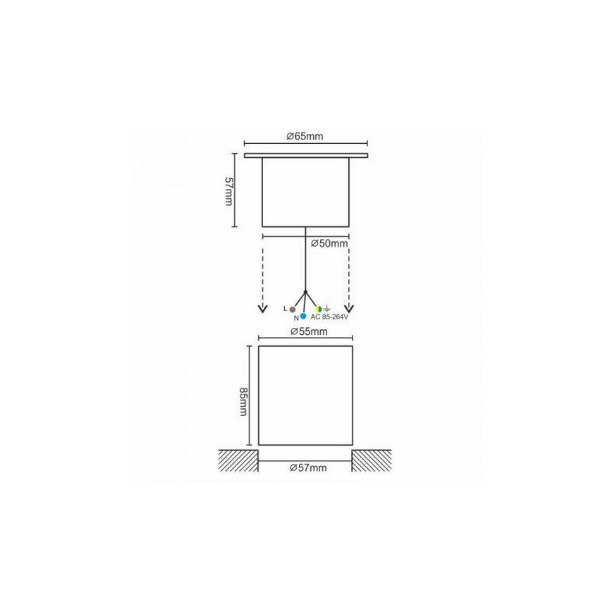 LED Zunanja svetilka za dovozno pot LED/4W/85-264V IP67 2800K