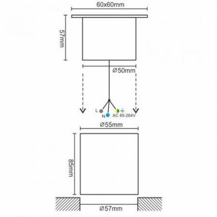 LED Zunanja svetilka za dovozno pot LED/4W/85-264V IP67 2800K