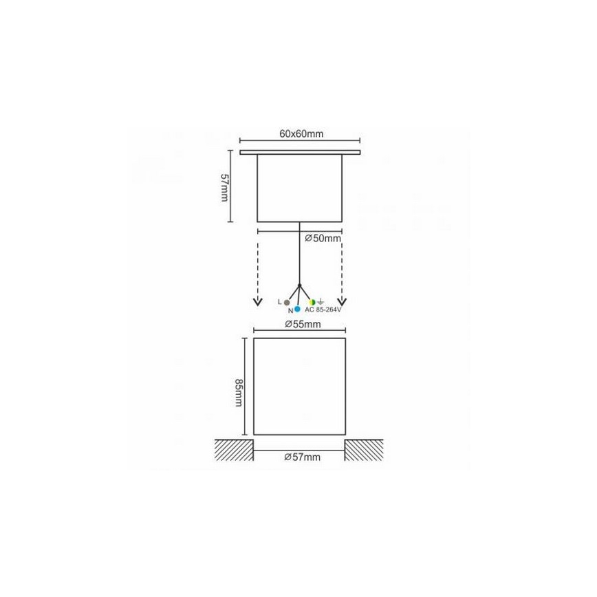 LED Zunanja svetilka za dovozno pot LED/4W/85-264V IP67 2800K