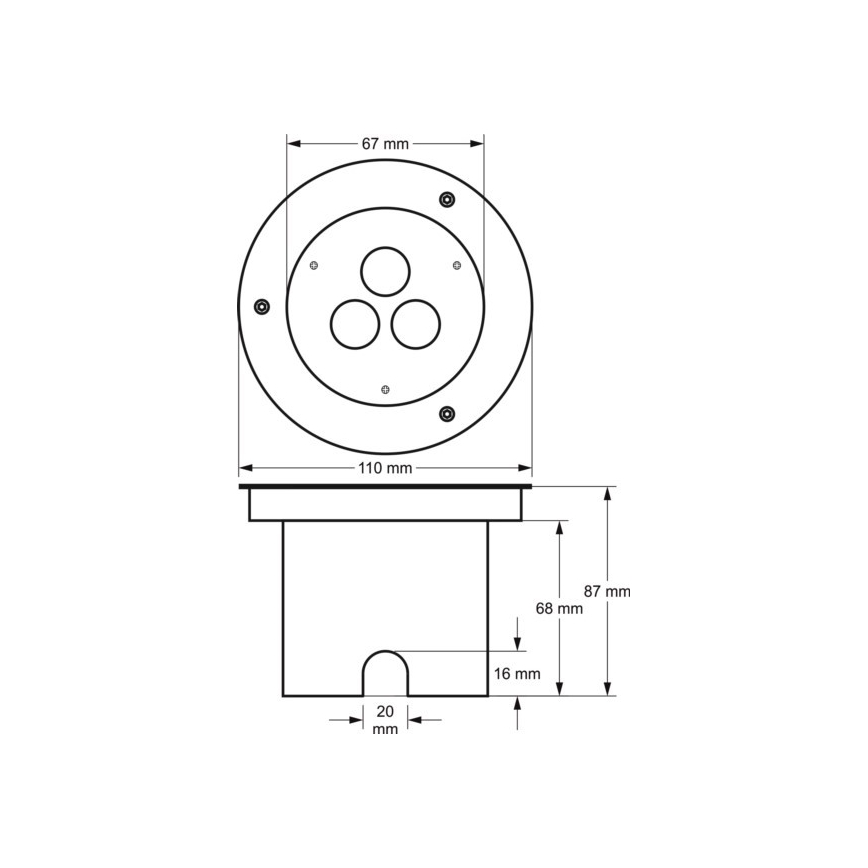 LED Zunanja svetilka za dovozno pot SIBAR 3xLED/1W/230V IP67 4000K
