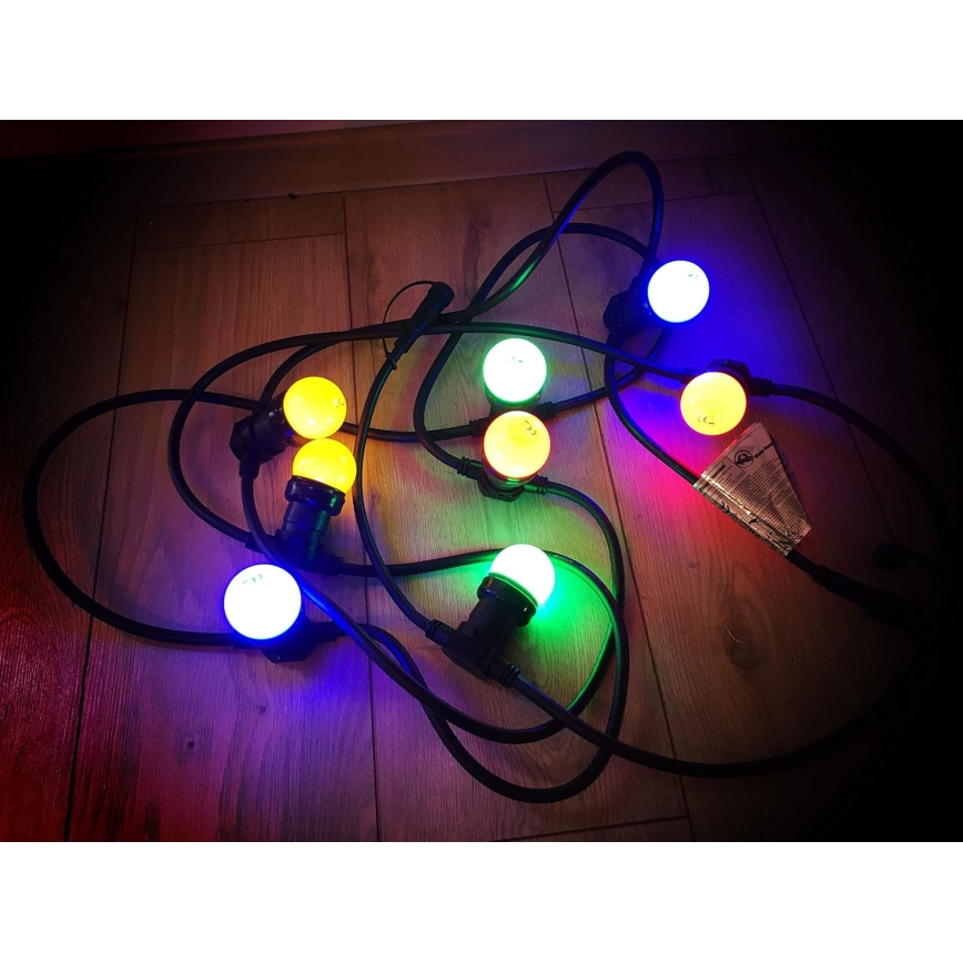 LED Zunanja svetlobna veriga EASY CONNECT 8xE27 5m IP44 multicolor