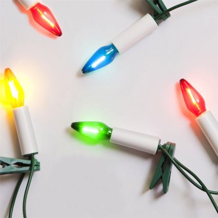 LED Zunanja božična veriga FELICIA FILAMENT 20xE10 19m barven/topla bela IP44, Made in the EU