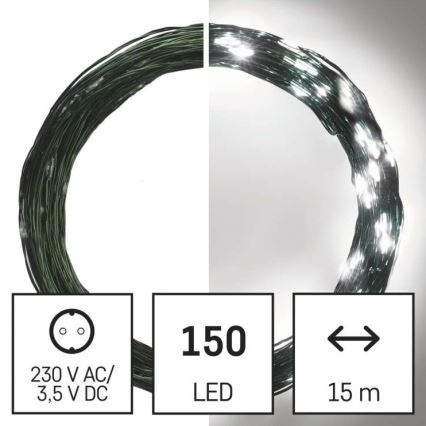 LED  zunanja veriga 150xLED/20m IP44 hladna bela