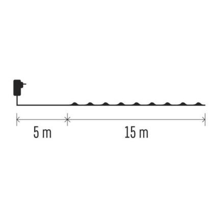 LED  zunanja veriga 150xLED/20m IP44 hladna bela