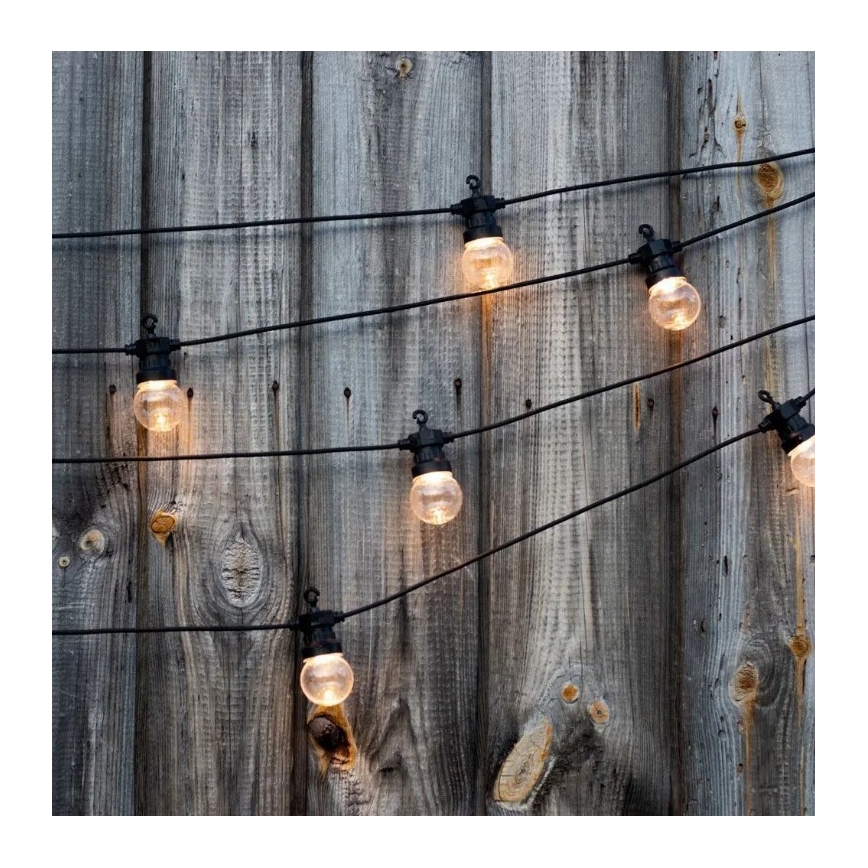 LED Zunanja veriga STRING 5m 10xLED/0,4W/24/230V 3000K IP44