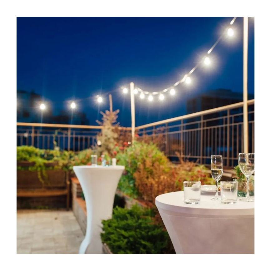 LED Zunanja veriga STRING 5m 10xLED/0,5W/230V IP44 3000K
