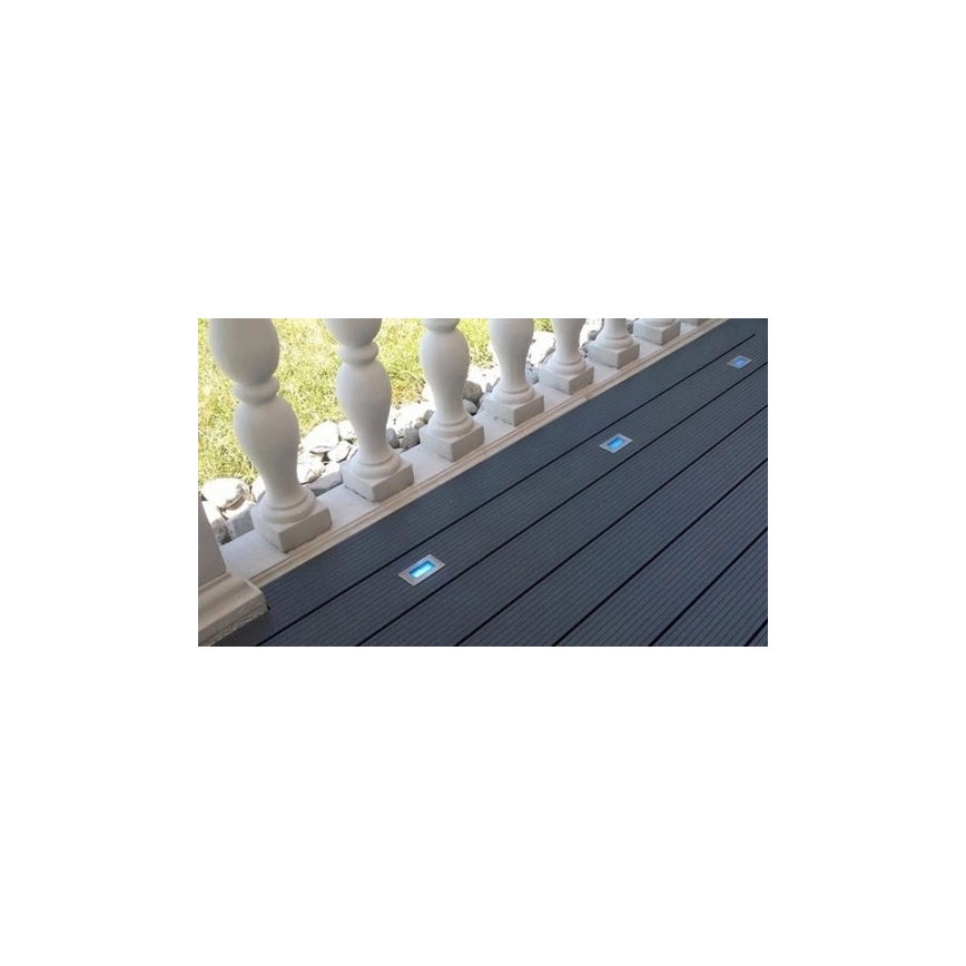 LED Zunanja vgradna svetilka EASY CONNECT LED/2W/230V modra IP67 rectangular
