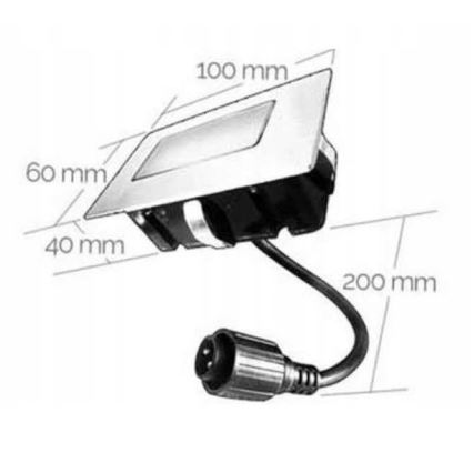 LED Zunanja vgradna svetilka EASY CONNECT LED/2W/230V modra IP67 rectangular