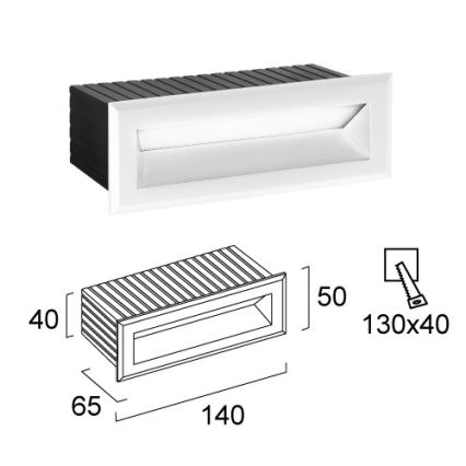LED zunanja vgradna svetilka FLIK LED/3W/230V IP65 bela