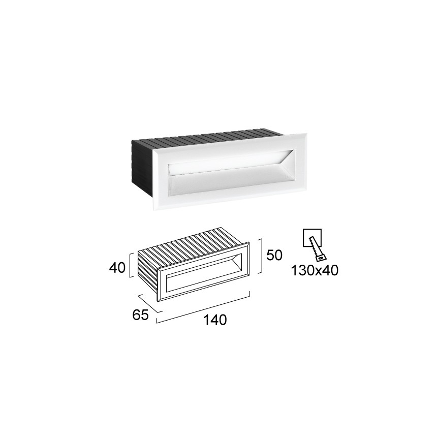 LED zunanja vgradna svetilka FLIK LED/3W/230V IP65 bela