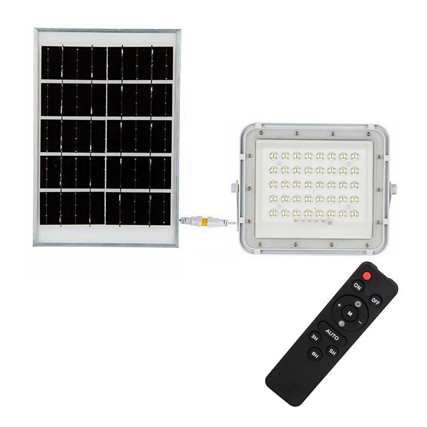 LED Zunanja zatemnitvena solarna reflektor LED/6W/3,2V IP65 4000K 5000 mAh bela + Daljinski upravljalnik