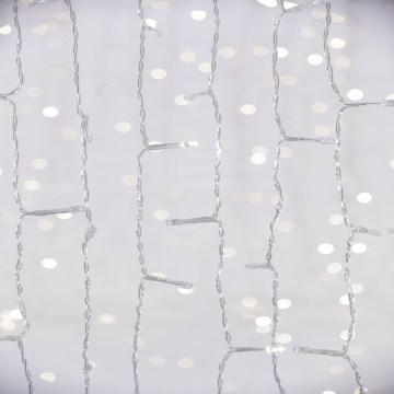 LED zunanja zavesa CURTAIN 480xLED/8,4W/230V 3x3 m IP44 hladna bela