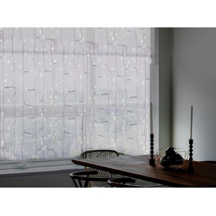 LED zunanja zavesa CURTAIN 480xLED/8,4W/230V 3x3 m IP44 hladna bela