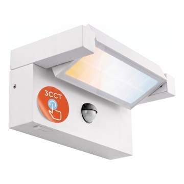 LED zunanje stensko svetilo s senzorjem gibanja in senzorjem mraka LED/25W/230V 3000/4000/6500K IP54 belo