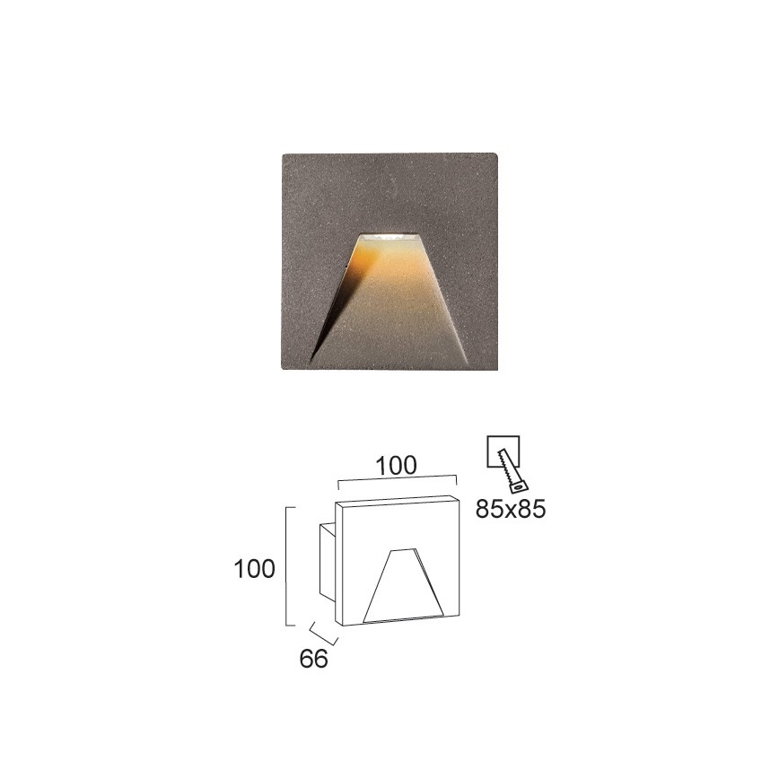 LED zunanje vgradno svetilo SPACE LED/4W/230V IP65 siva