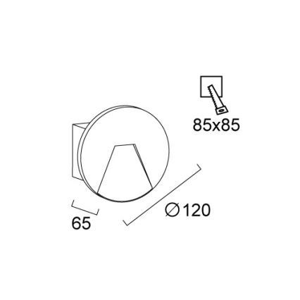 LED Zunanje vgradno svetilo SPACE LED/4W/230V IP65 sivo
