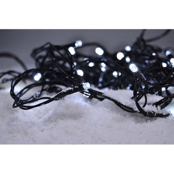 LED zunanji božični niz 100xLED/8 funkcij IP44 13m hladno bela