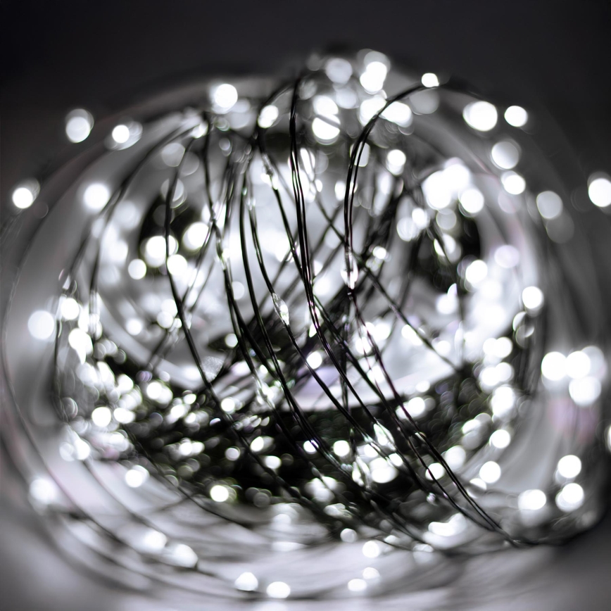 LED zunanji božični niz 1500xLED/230V 8 funkcij 153 m IP44 hladna bela + daljinski upravljalnik