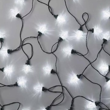 LED zunanji božični niz 50xLED/8 funkcij 14,8 m IP44 hladna bela