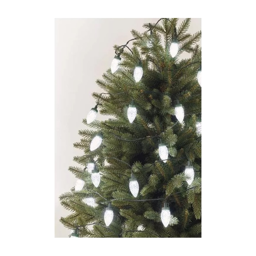 LED zunanji božični niz 50xLED/8 funkcij 14,8 m IP44 hladna bela