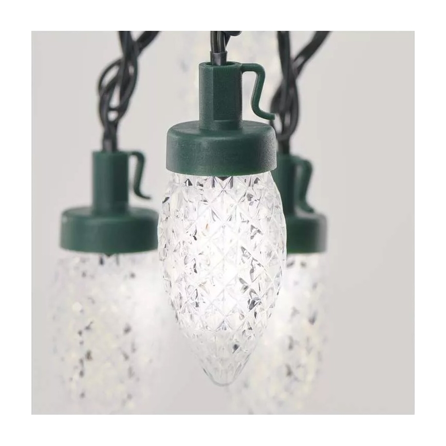 LED zunanji božični niz 50xLED/8 funkcij 14,8 m IP44 hladna bela