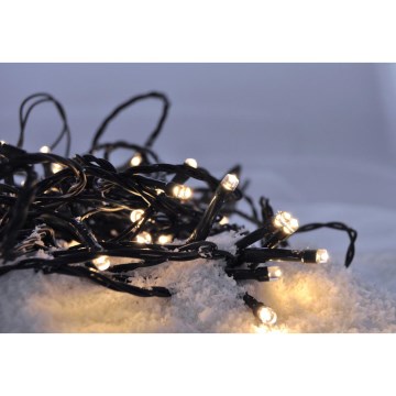 LED zunanji božični niz 50xLED/8 funkcij/3xAA 8m IP44 topla bela