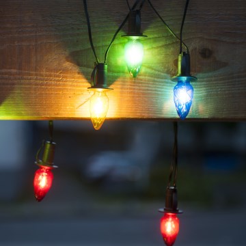 LED zunanji božični niz CONE FILAMENT 20xE10 19m barvna/topla bela IP44, Izdelano na Češkem