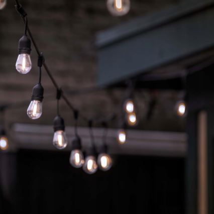 LED zunanji dekorativni niz 10xE27/1W/230V 6,44 m IP44 črna