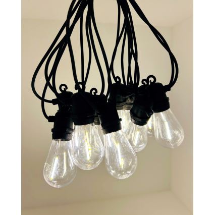 LED zunanji dekorativni niz 10xLED/0,36W/230V 8 m IP44 črna