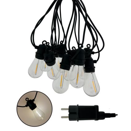 LED zunanji dekorativni niz 10xLED/0,36W/230V 8 m IP44 črna
