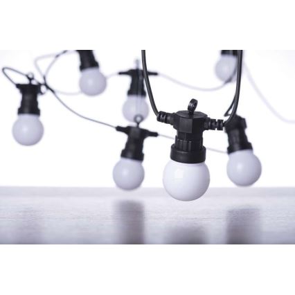 LED zunanji dekorativni niz 10xLED/10m IP44 bela