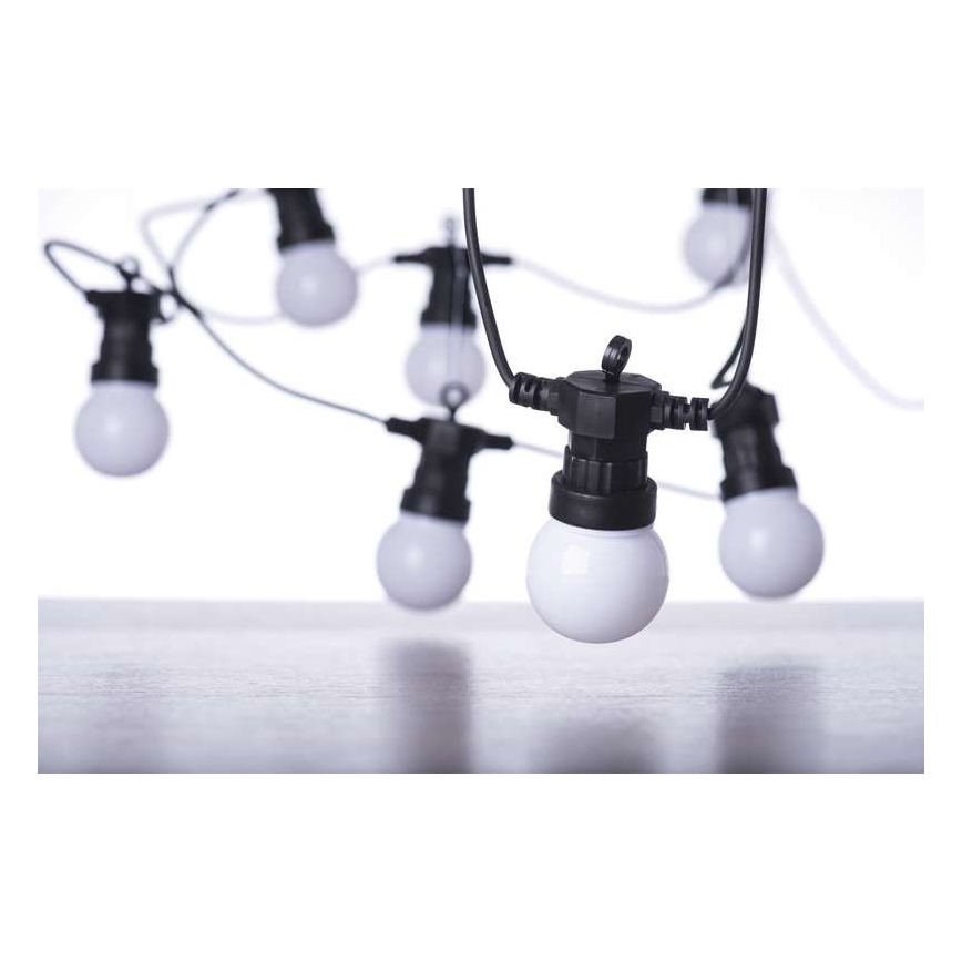 LED zunanji dekorativni niz 10xLED/10m IP44 bela
