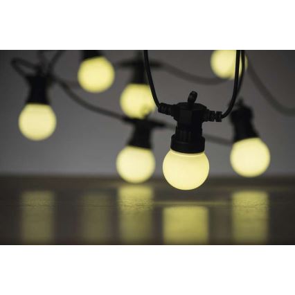 LED zunanji dekorativni niz 10xLED/10m IP44 bela