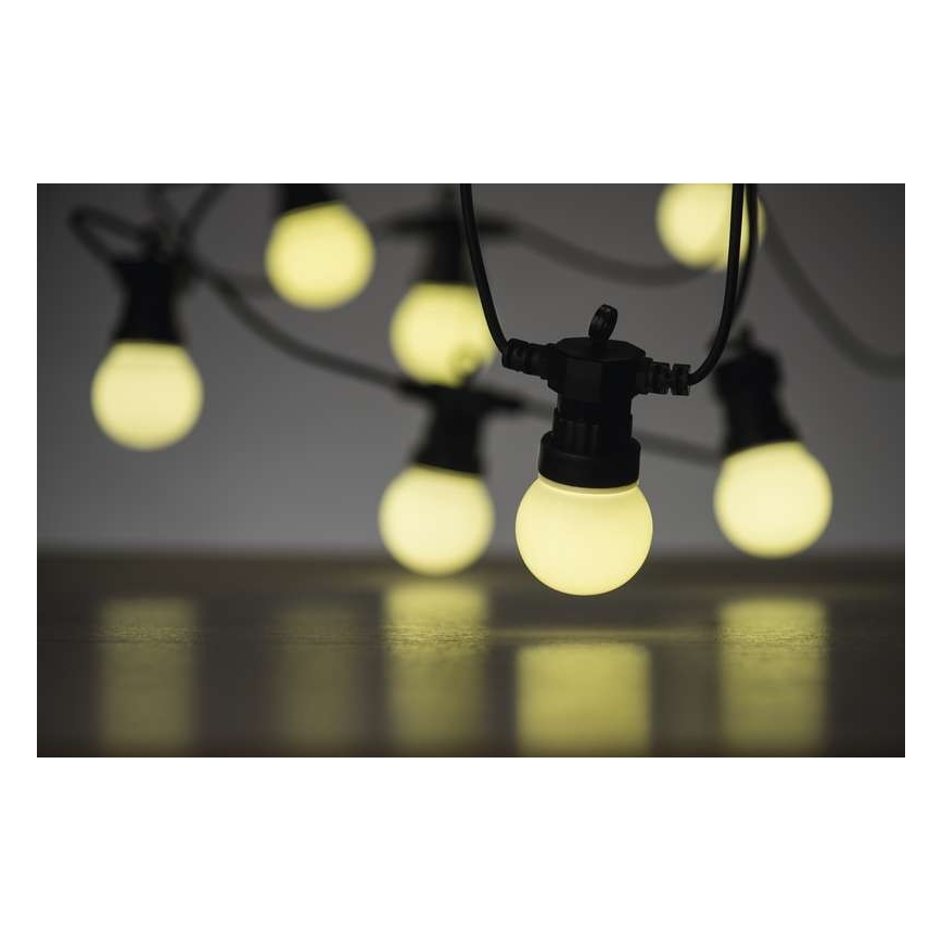 LED zunanji dekorativni niz 10xLED/10m IP44 bela