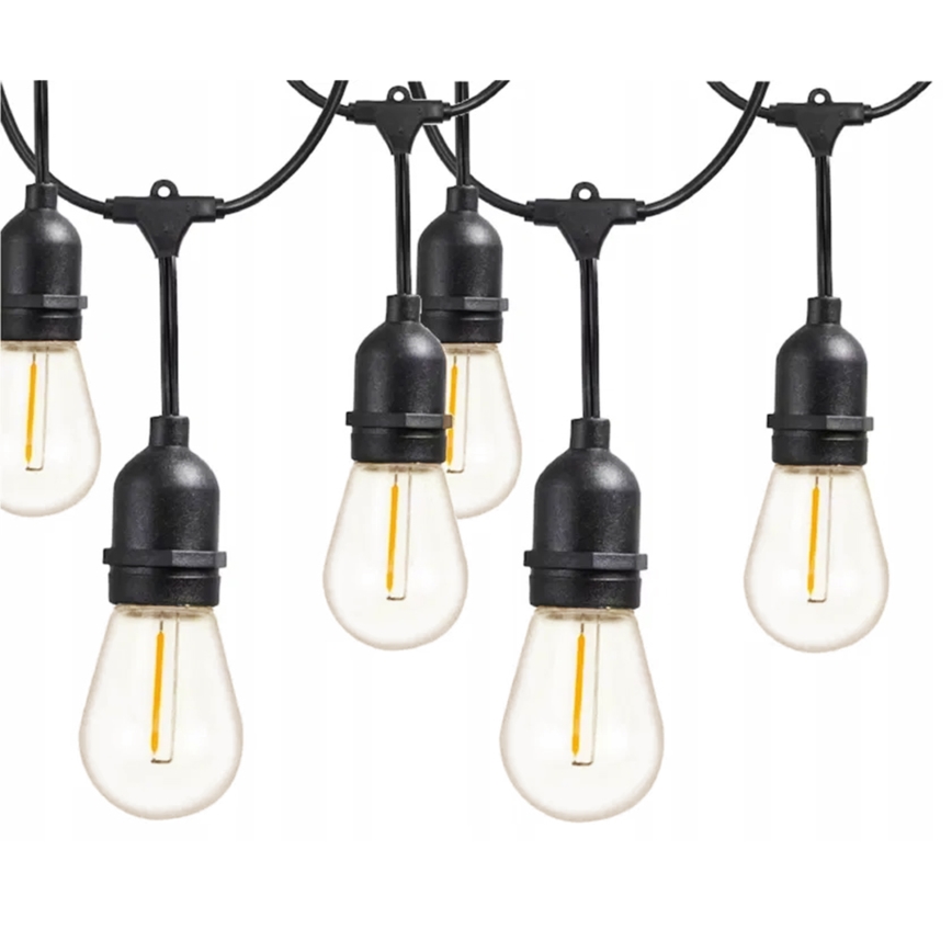 LED zunanji dekorativni niz 15xE27/1W/230V 15,94 m IP44 črn